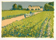 Chateau La Mission Haut Brion Charles Mozley lithograph
