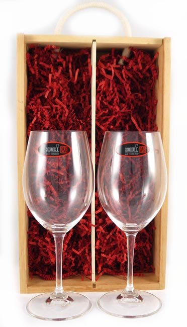 Two Red Wine Riedel Crystal Glasses