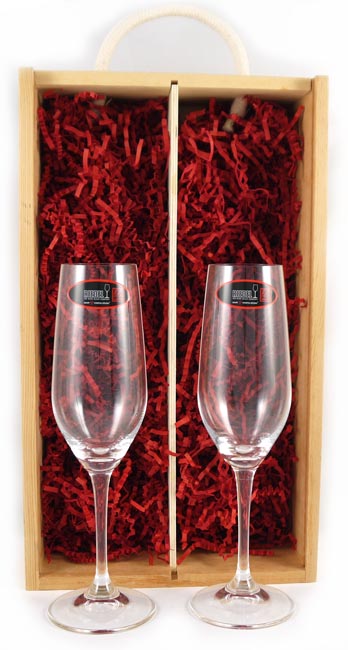 Two Champagne Riedel Crystal Glasses