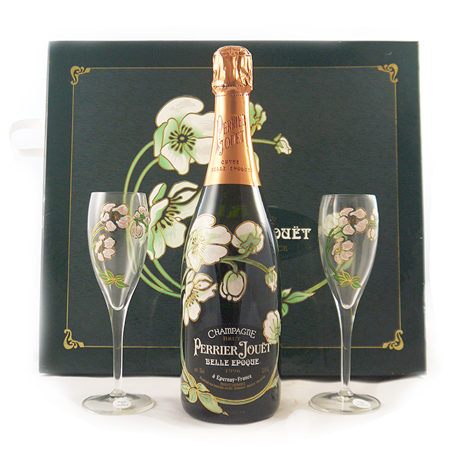1996 Perrier Jouet Belle Epoque Fleur de Champagne Brut Champagne with Glasses 1996