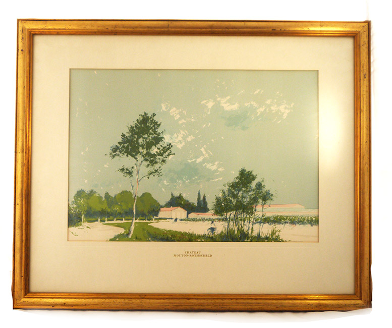 Chateau Mouton-Rothschild by Charles Mozley (Framed Limited Edition lithograph)