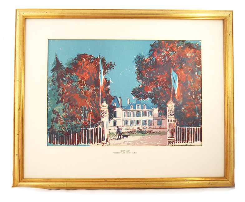 Chateau Pichon Longueville Comtesse de Lalande by Charles Mozley (Framed Limited Edition lithograph)