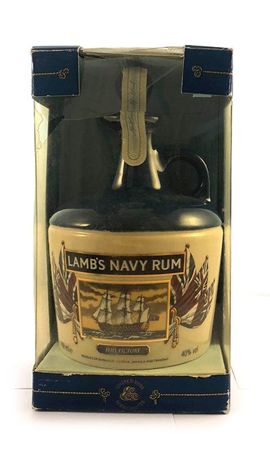 1980's Lamb's Navy Rum Ceramic Decanter depicting HMS Victory 1980's