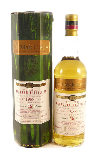 1988 Macallan 15 Year Old Speyside Scotch Whisky 1988 The Old Malt Cask Bottling (Original Box)