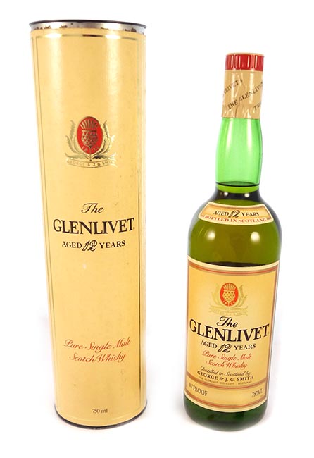 1980's The Glenlivet 12 year old Malt Scotch Whisky bottled 1980's USA Import