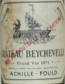 1971 Chateau Beychevelle 1971 Grand Cru Classe St Julien
