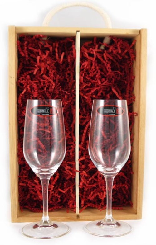 Two Champagne Riedel Crystal Glasses