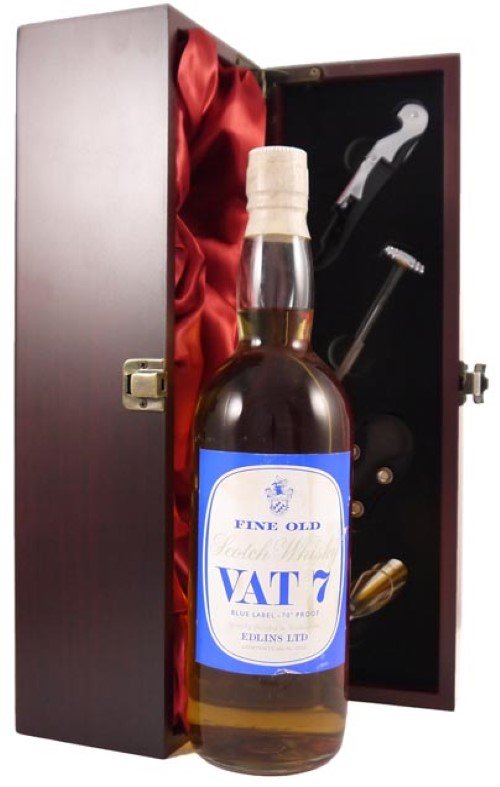 1960's Fine Old Scotch Whisky VAT 7 Blue Label (1960's) Edlins Ltd