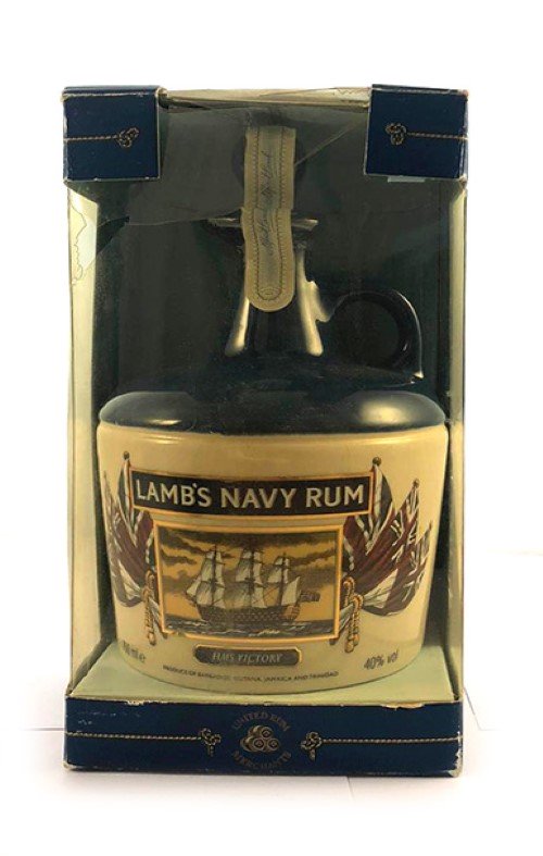 1980's Lamb's Navy Rum Ceramic Decanter depicting HMS Victory 1980's