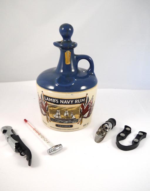 1980's Lamb's Navy Rum Ceramic Decanter depicting HMS Warrior 1980's
