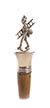 Silver Plated Cork Stopper/Pourer showing A Man with a Ladder