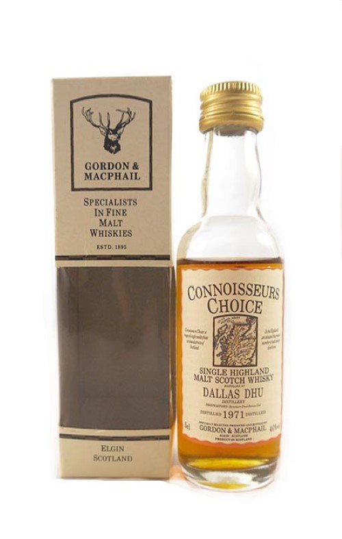 1971 Dallas Dhu Distillery Malt Scotch Whisky Miniature (5cl) 1971 Connoisseurs Choice (Original box)
