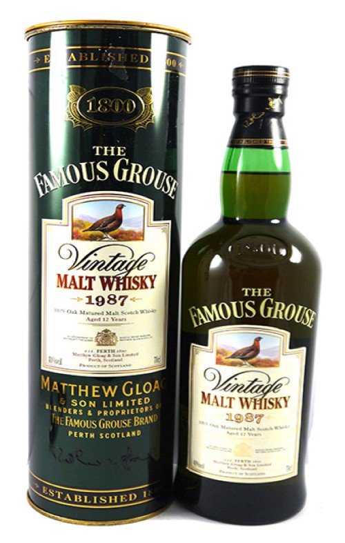 1987 The Famous Grouse 12 year old Malt Scotch Whisky 1987 (original box)
