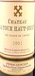 2001 Chateau La Tour Haut Brion 2001 Graves Grand Cru Classe (Red wine)