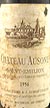 1956 Chateau Ausone 1956 1er Grand Cru Classe St Emilion (Red wine)