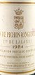 1954 Chateau Pichon Longueville, Lalande 1954 2eme Grand Cru Classe Pauillac (Red wine) (Perfect label/Mid shoulder)