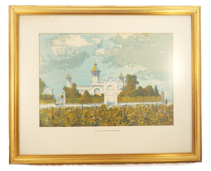 Chateau Cos d'Estournel  by Charles Mozley (Framed Limited Edition lithograph)