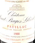 1988 Chateau Haut Bages Liberal 1988 Pauillac (Red wine)
