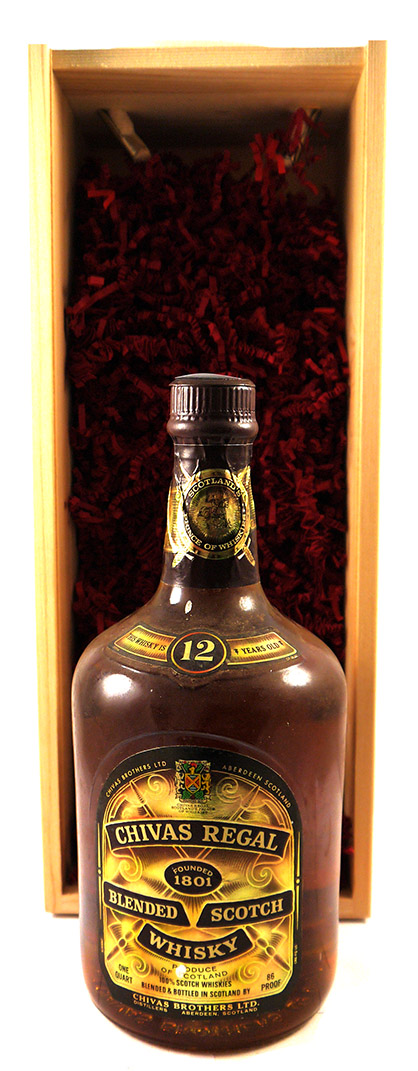 1980's Bottling Chivas Regal 12 Years Old Blended Malt Whisky 1.14 Litres (USA Bottling)