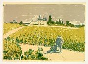 Chateau Ausone Charles Mozley lithograph